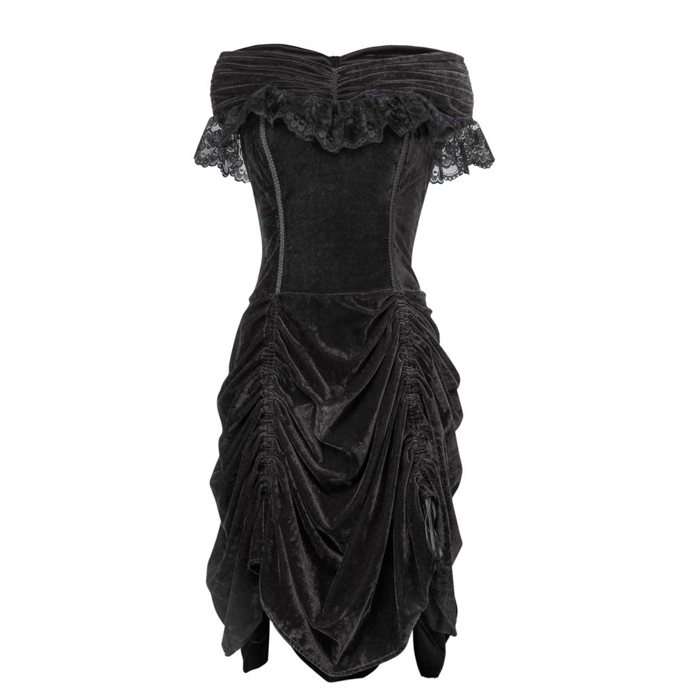 Burlesque fluwelen gedrapeerde off shoul Burlesque fluwelen gedrapeerde off shoul